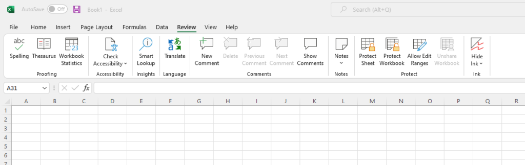 Excel預設的審閱功能